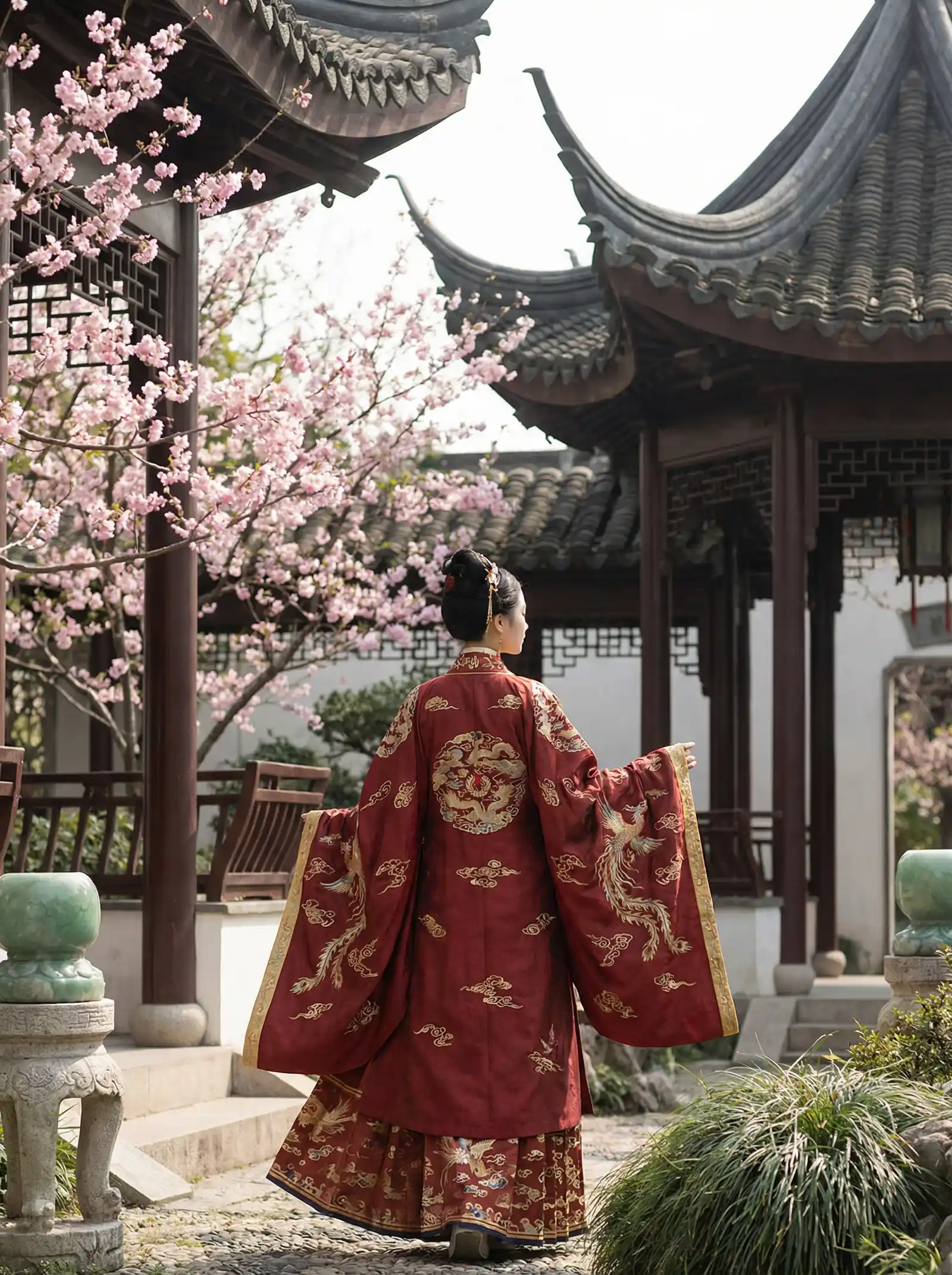 色萝莉_香蕉视频 明制汉服红色凤凰刺绣